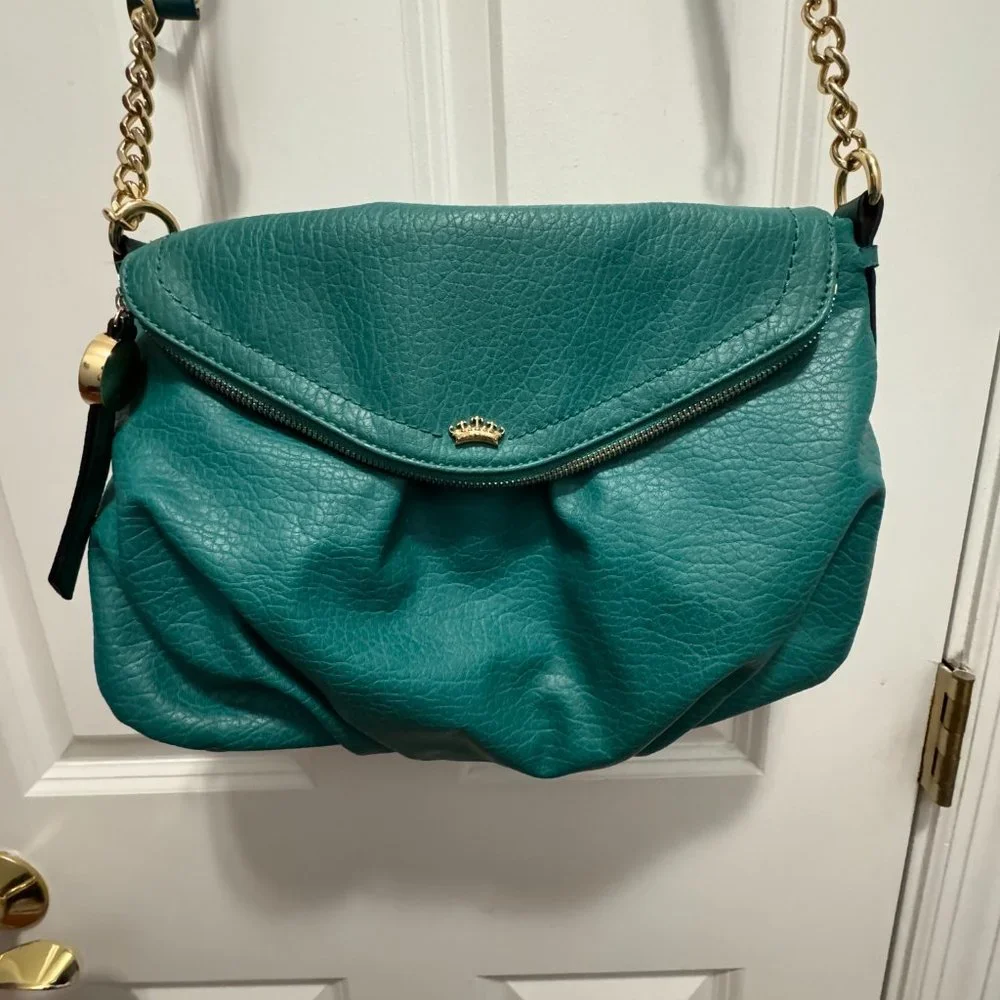Juicy Couture faux leather teal crossbody bag